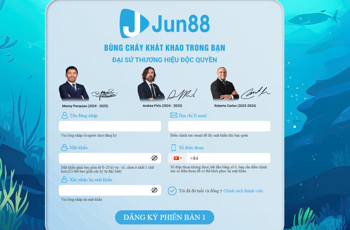Hướng dẫn đăng ký Jun88 trên website
